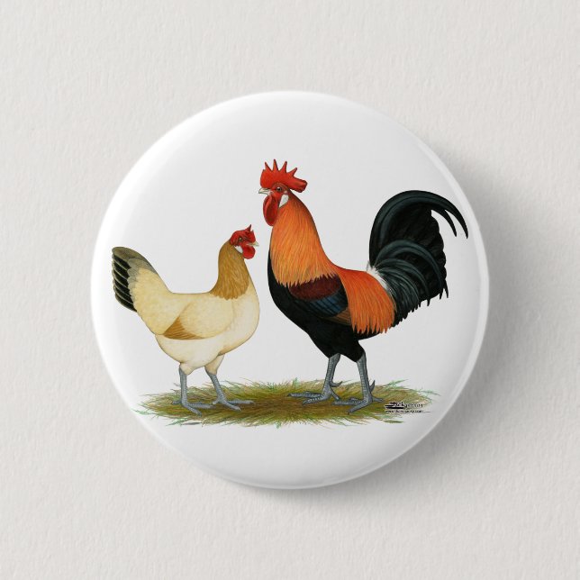 Chapa Redonda De 5 Cm Pollos de Penedesenca (Anverso)