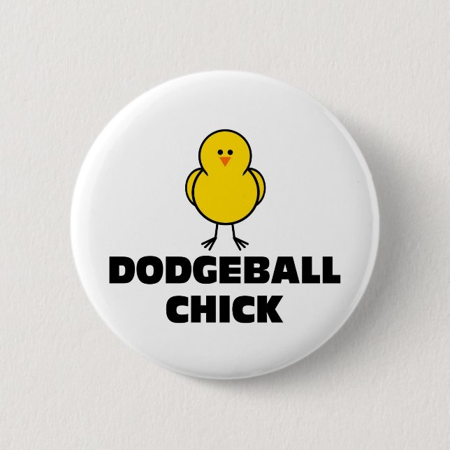Chapa Redonda De 5 Cm Polluelo de Dodgeball (Anverso)