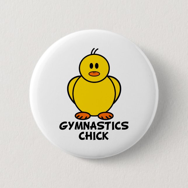 Chapa Redonda De 5 Cm Polluelo de la gimnasia (Anverso)