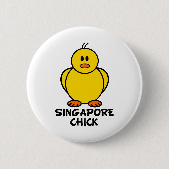Chapa Redonda De 5 Cm Polluelo de Singapur (Anverso)