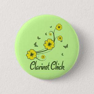 Chapa Redonda De 5 Cm Polluelo del Clarinet