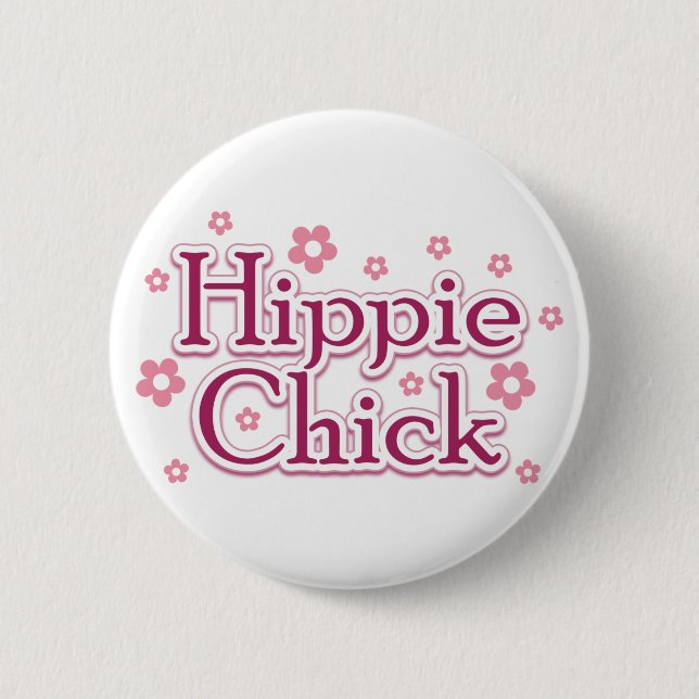 Chapa Redonda De 5 Cm Polluelo del Hippie (Anverso)