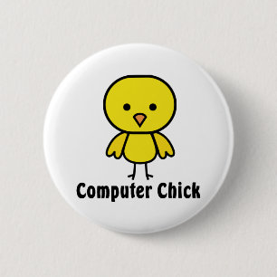 Chapa Redonda De 5 Cm Polluelo del ordenador