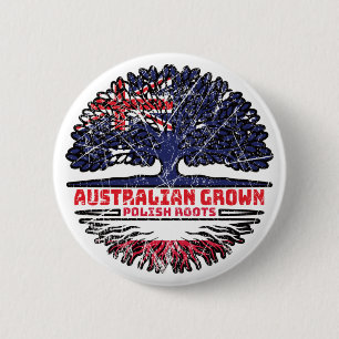 Chapa Redonda De 5 Cm Polonia Bandera de raíces polacas australianas de