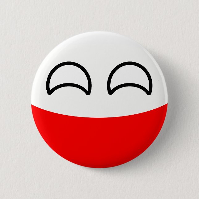Chapa Redonda De 5 Cm Polonia Geeky que tiende divertida Countryball (Anverso)