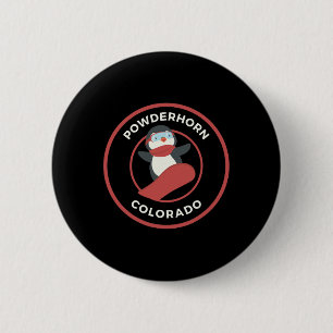 Chapa Redonda De 5 Cm Polvo Colorado Snowboarding Penguin Snowboard