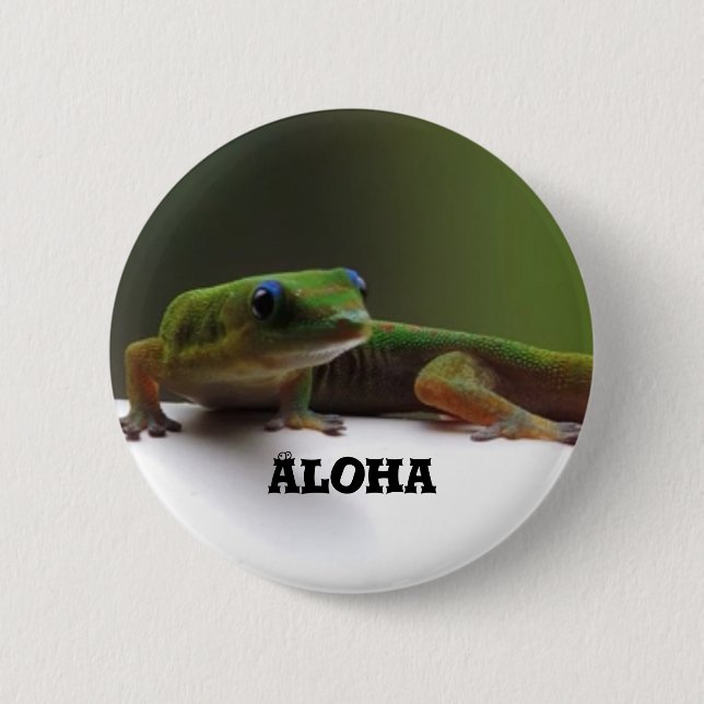 Chapa Redonda De 5 Cm Polvo dorado Gecko (Anverso)