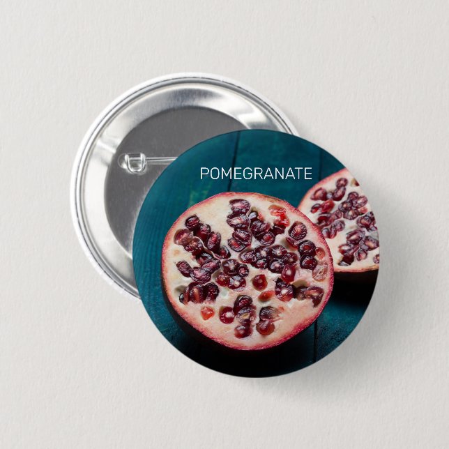 Chapa Redonda De 5 Cm Pomegranate Vegan Fruit Gourmet Foodisouvenir (Anverso y reverso)