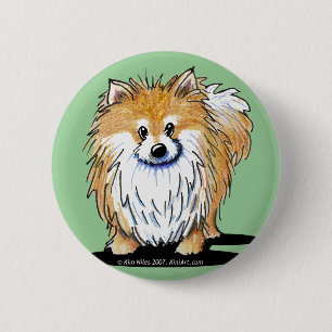 Chapa Redonda De 5 Cm Pomeranian curioso