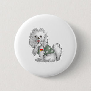 Chapa Redonda De 5 Cm Pomeranian I Love Mom Tattoo Dog Shirny Funny Moth
