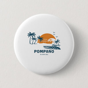 Chapa Redonda De 5 Cm Pompano Beach Florida Vacaciones de Verano Vintage