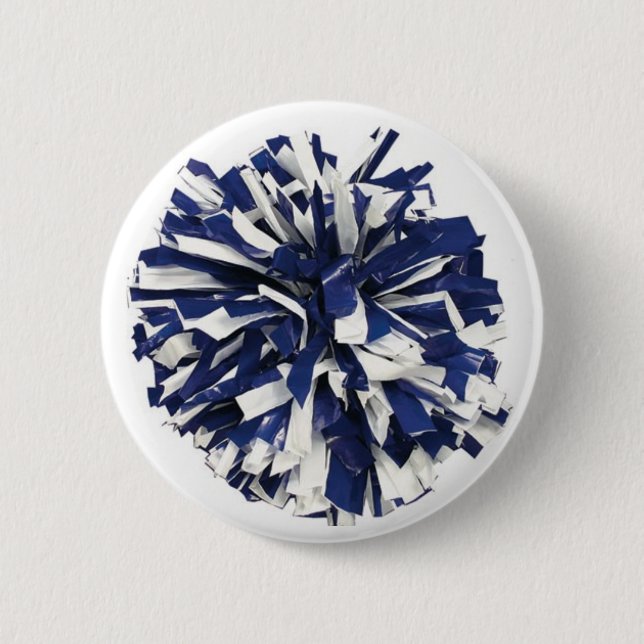 Chapa Redonda De 5 Cm Poms azul y blanco (Anverso)