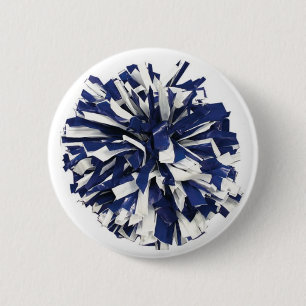 Chapa Redonda De 5 Cm Poms azul y blanco