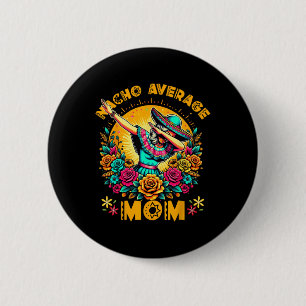 Chapa Redonda De 5 Cm Poncho de Mamá Mexicana Día de los Muertos Floral