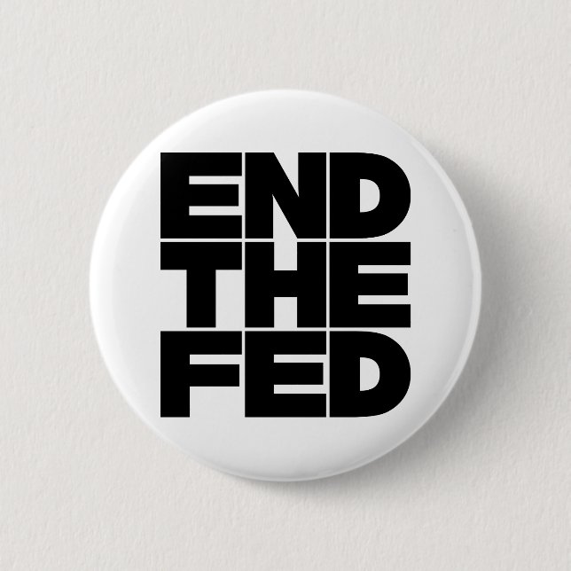 Chapa Redonda De 5 Cm Poner fin a la FED (Anverso)