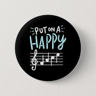 Chapa Redonda De 5 Cm Ponerse una cara feliz Música - Profesor de música