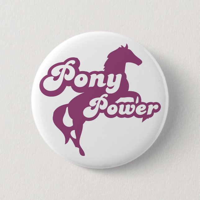 Chapa Redonda De 5 Cm Poney Power (Anverso)