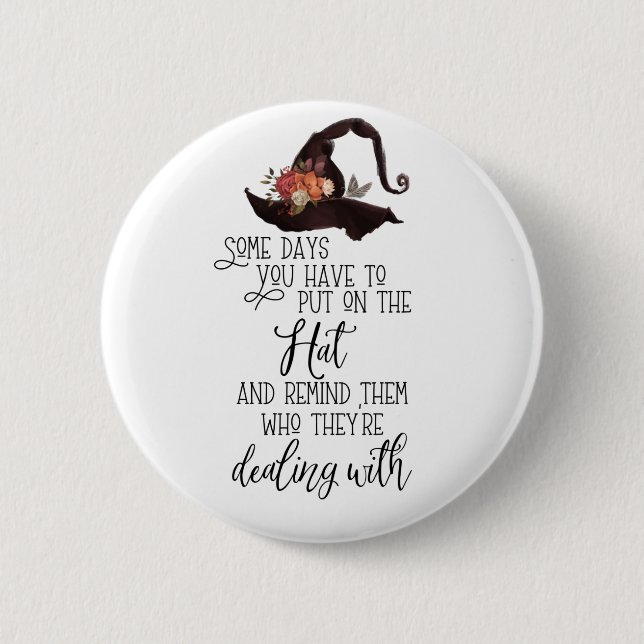 Chapa Redonda De 5 Cm Ponte el Gorra - Negro (Anverso)