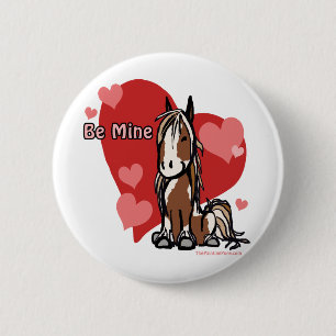 Chapa Redonda De 5 Cm Pony Día de San Valentín de la Corte