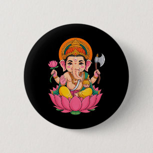 Chapa Redonda De 5 Cm Pooja hindú Ganesha Elefante Dios India Meditación