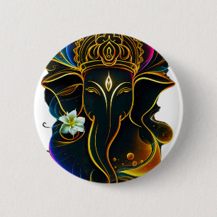 Chapa Redonda De 5 Cm Pooja hindú Ganesha Elefante Dios India Meditación
