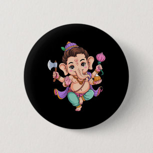 Chapa Redonda De 5 Cm Pooja hindú Ganesha Elefante Dios India Meditación