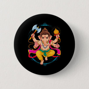 Chapa Redonda De 5 Cm Pooja hindú Ganesha Elefante Dios India Meditación