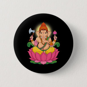 Chapa Redonda De 5 Cm Pooja hindú Ganesha Elefante Dios India Meditación