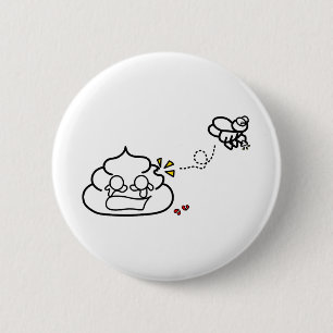Chapa Redonda De 5 Cm Poop desolado - Brootsch the PooPoo