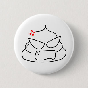 Chapa Redonda De 5 Cm Poop enojado - Brootsch the PooPoo