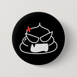 Chapa Redonda De 5 Cm Poop enojado - Brootsch the PooPoo