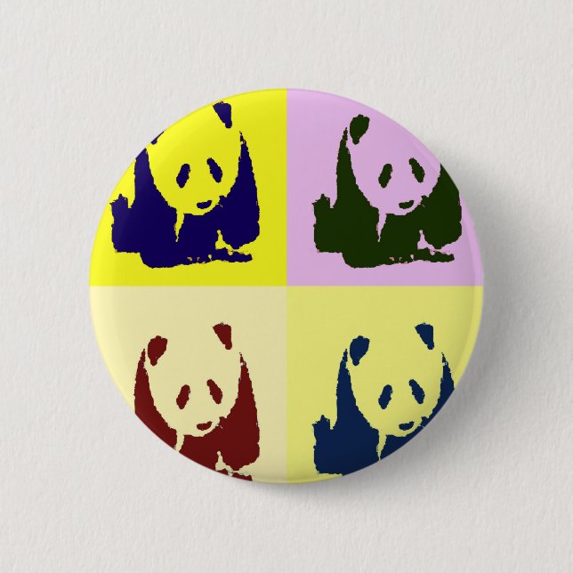 Chapa Redonda De 5 Cm Pop Art Baby Pandas (Anverso)