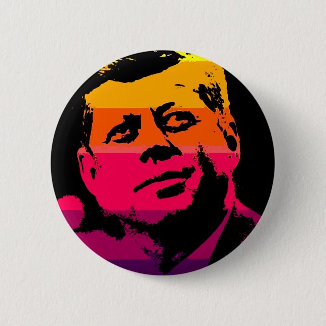 Chapa Redonda De 5 Cm Pop Art Jack JFK John F. Kennedy (Anverso)