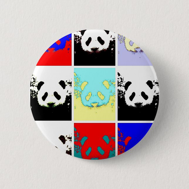 Chapa Redonda De 5 Cm Pop Art Panda (Anverso)