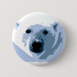 Chapa Redonda De 5 Cm Pop Art Polar Bear