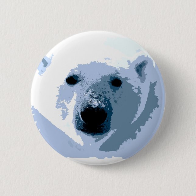 Chapa Redonda De 5 Cm Pop Art Polar Bear (Anverso)