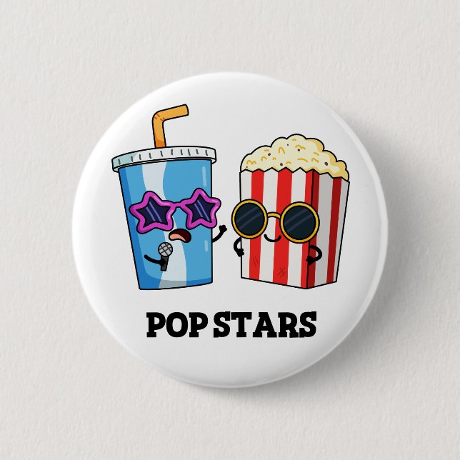 Chapa Redonda De 5 Cm Pop Stars Funny Snack Pun (Anverso)