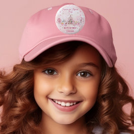 Chapa Redonda De 5 Cm Popcorn rosa y fiesta de cumpleaños de pijamas