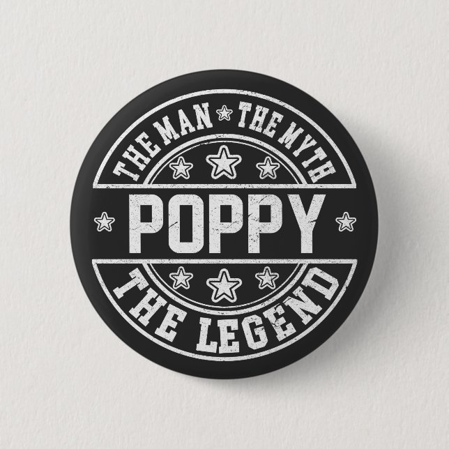 Chapa Redonda De 5 Cm Poppy The Man The Myth The Legend Father's Day (Anverso)