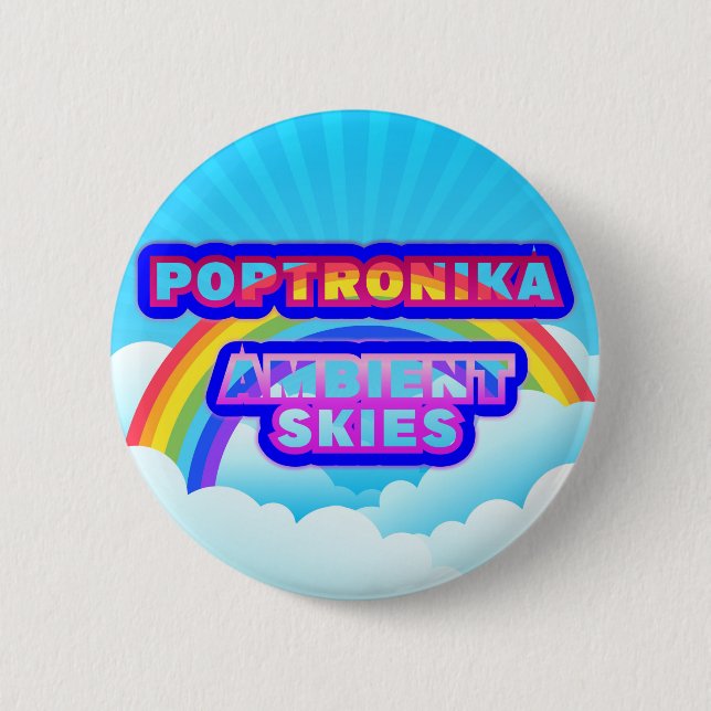 Chapa Redonda De 5 Cm POPtRONiKA - logotipo de AMBiENt SKIES (Anverso)