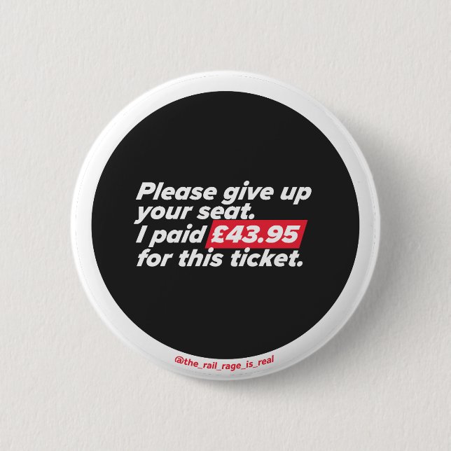 Chapa Redonda De 5 Cm Por favor, renuncie a su asiento - placa (Anverso)