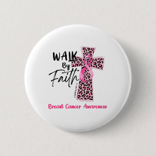 Chapa Redonda De 5 Cm Por Fe Conciencia del Cáncer de Mama Cristiano Jes