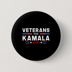 Chapa Redonda De 5 Cm Por Kamala Bandera Americana Kamala-harris