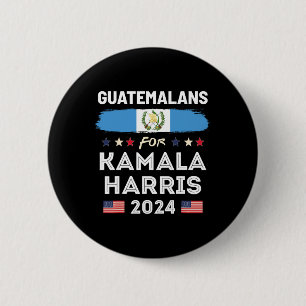 Chapa Redonda De 5 Cm Por Kamala Harris 2024 Bandera de Guatemala