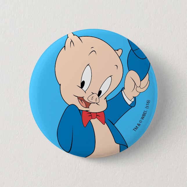 Chapa Redonda De 5 Cm Porky Pig | Gorra de ondeo (Anverso)