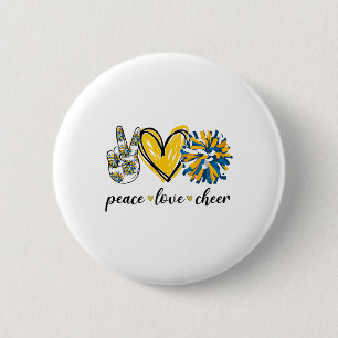 Chapa Redonda De 5 Cm Porristas Paz Amor Azul Amarillo