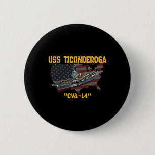 Chapa Redonda De 5 Cm Portaaviones Uss Ticonderoga Cva-14 Veteranos D