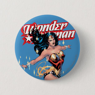 Chapa Redonda De 5 Cm Portada cómica de mujer maravilla