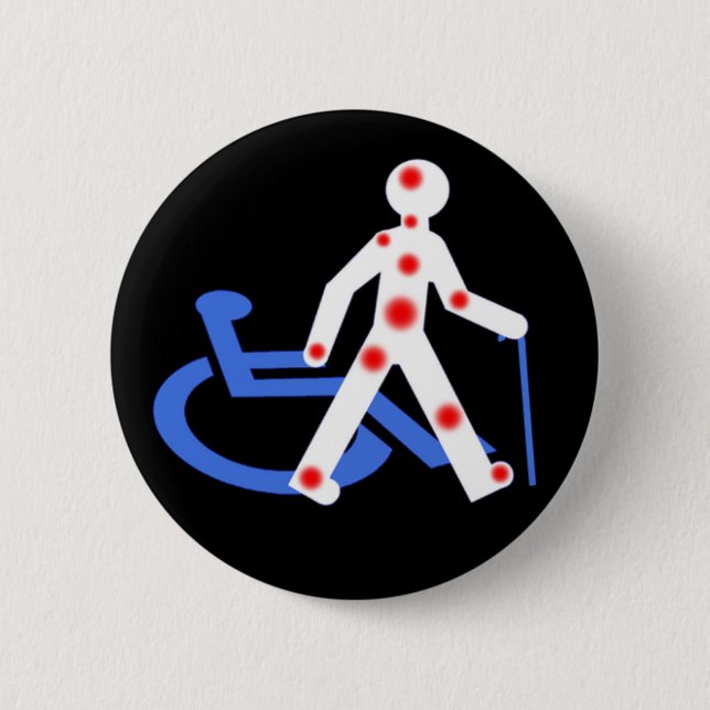 Chapa Redonda De 5 Cm Porte-clefs Handicap invisible / Visible  (Anverso)