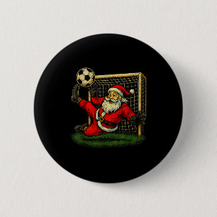 Chapa Redonda De 5 Cm Portero de fútbol Santa Claus Navidad Deportes Niñ